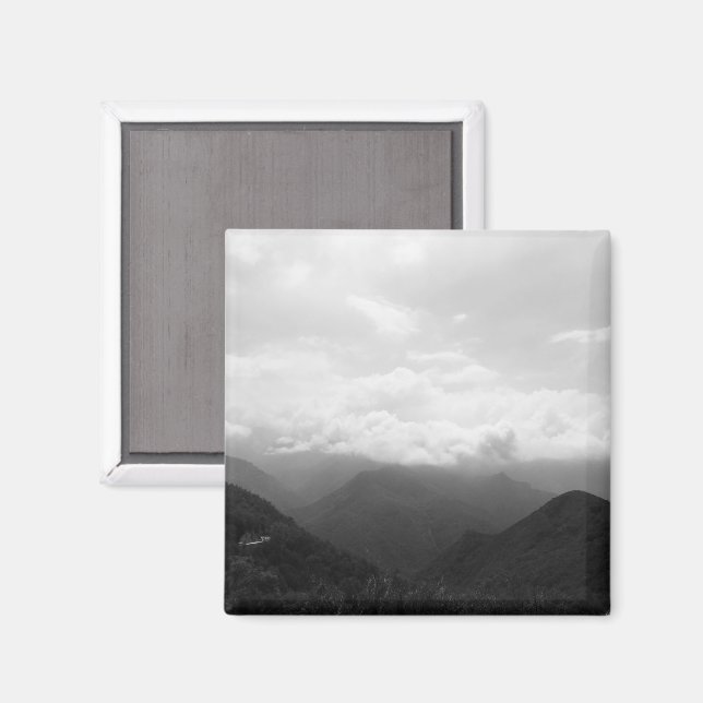 Imán Nubes en la fotografía en blanco y negro de las co (Anverso/Reverso)