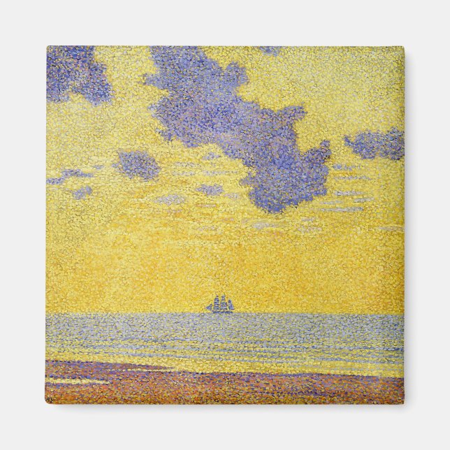 Imán Nubes grandes (cielo amarillo) (paisaje elegante) (Frente)