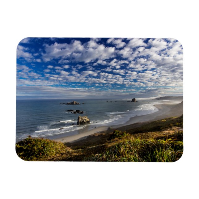 Imán Nubes matutinas y niebla en la playa (Horizontal)