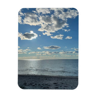 Imán Nubes Nublado Cielo Azul Playa Vacía