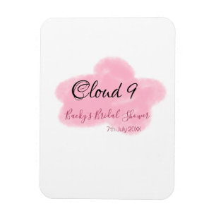Imán Nubes nueve rosa pastel despedida de soltera nombr