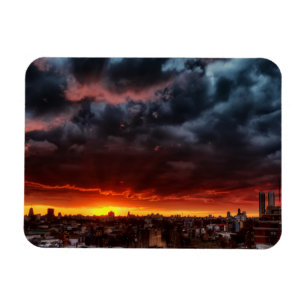Imán Nubes, puesta del sol y rojo