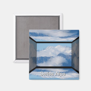 Imán Nubes sobre los Alpes suizos