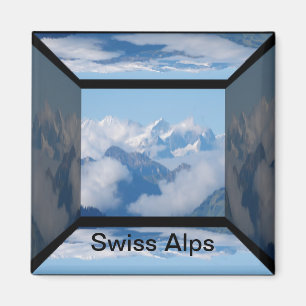 Imán Nubes sobre los Alpes suizos
