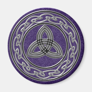 Imán Nudos y trinidad célticos metálicos de plata de 