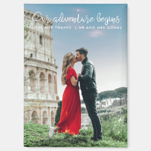 Imán Nuestra Aventura Comienza Foto Agradecimiento Boda