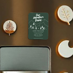 Imán Nuestra aventura comienza la boda forestal para sa