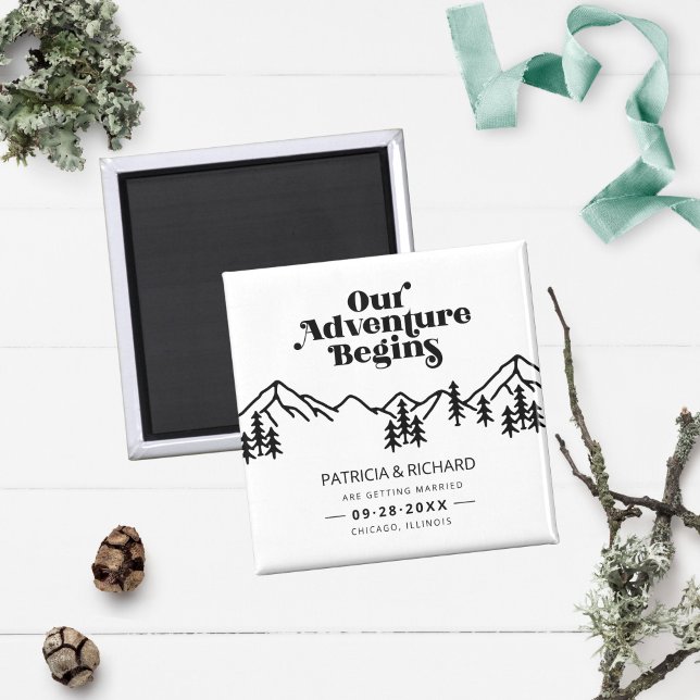 Imán Nuestra aventura comienza Save The Date de boda al (Subido por el creador)