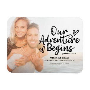 Imán Nuestra aventura comienza Save The Date foto de bo