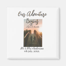 Imán Nuestra aventura comienza un par de fotos amor y g