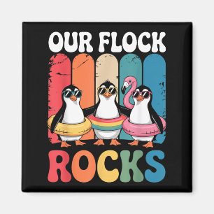 Imán Nuestra Bandada es una Familia de Pingüinos Adorab