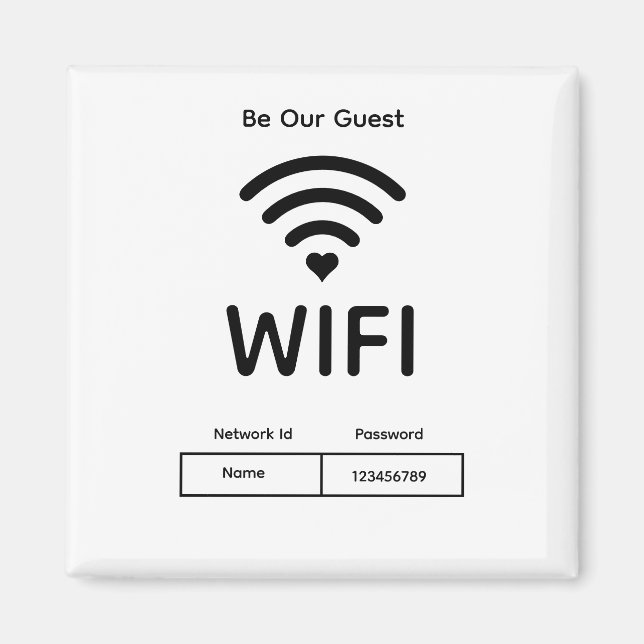 Imán Nuestra Contraseña de Wifi para Invitados  (Frente)