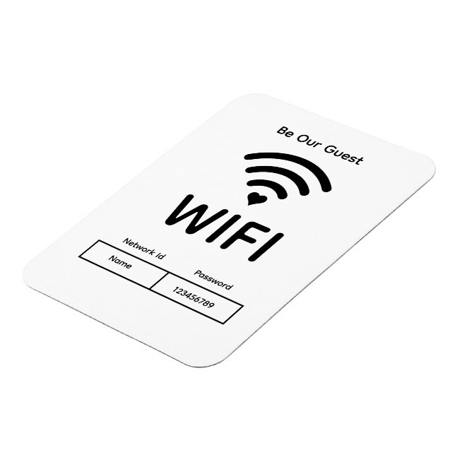 Imán Nuestra contraseña Wi-Fi de invitado Flexible Phot (Lado Izquierdo)