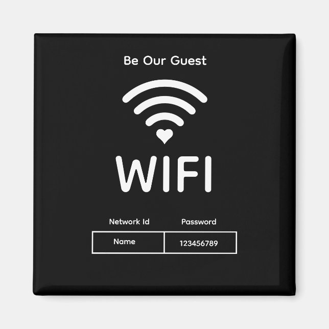 Imán Nuestra Contraseña Wifi para Invitados  (Frente)