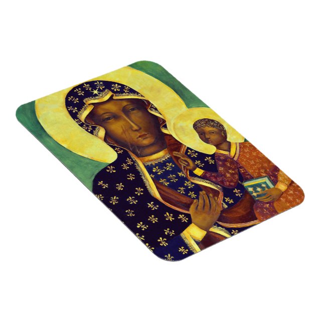Imán Nuestra dama de Czestochowa Icono de la Madona Neg (Lado Derecho)