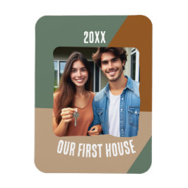 Imán Nuestra foto personalizada de la Primera Casa