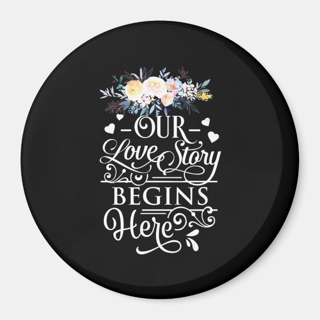 Imán Nuestra historia de amor empieza aquí (Frente)