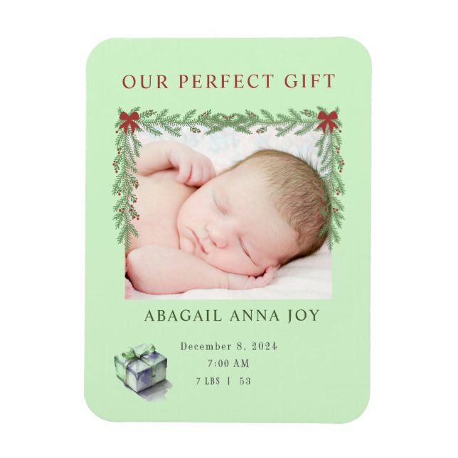 Imán Nuestra Invitación perfecta para bebés con regalo (Vertical)