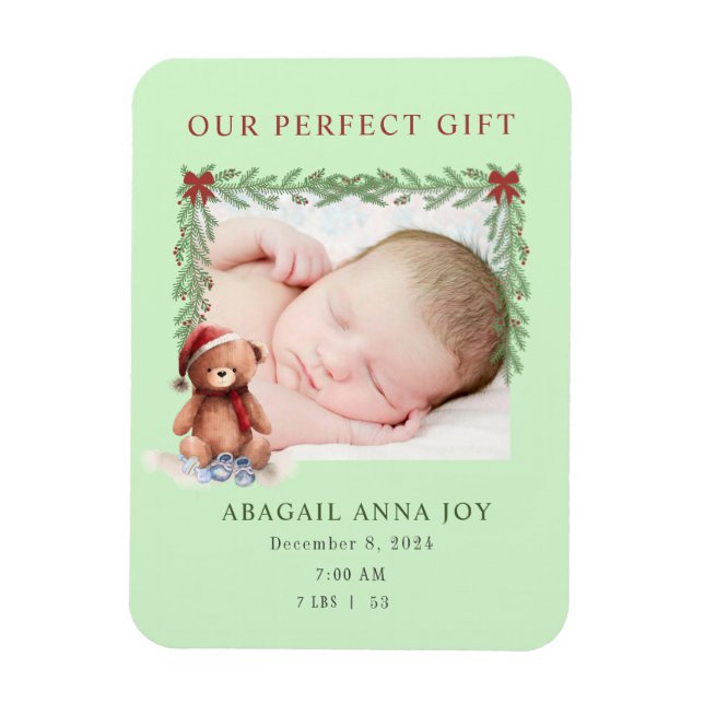 Imán Nuestra Invitación perfecta para bebés con regalo (Vertical)