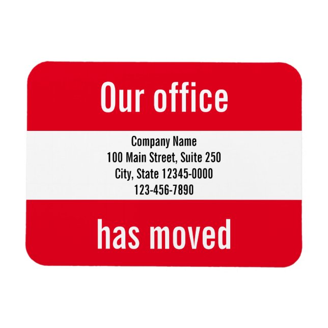 Imán Nuestra Oficina Ha Movido Invitación De Movimiento (Horizontal)