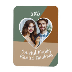 Imán Nuestra primera foto de Personalizado de Navidades