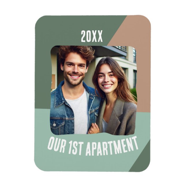 Imán Nuestra primera foto personalizada en el apartamen (Vertical)