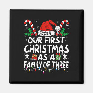 Imán Nuestra Primera Navidad Como Familia De Tres Noche