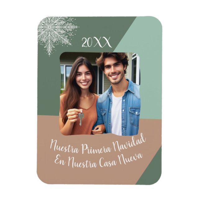 Imán Nuestra primera Navidad en nuestra casa Nueva (Vertical)