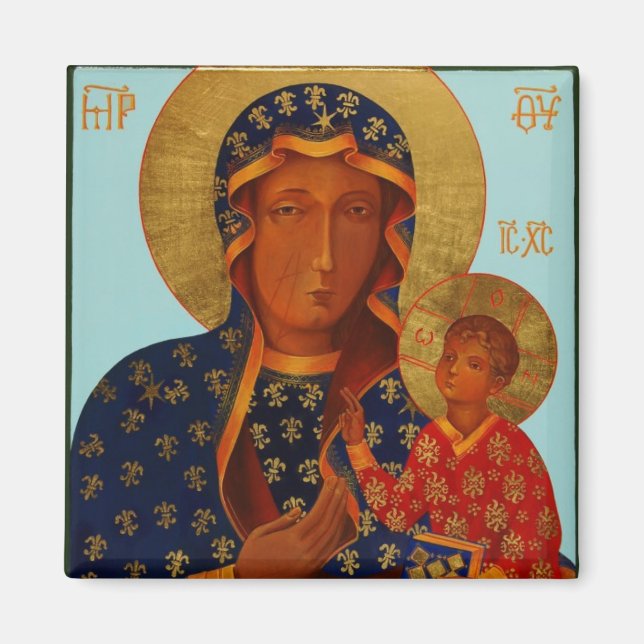 Imán Nuestra Señora de Czestochowa / Magnet Madonna Neg (Frente)