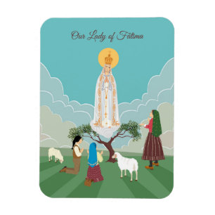 Imán Nuestra Señora de Fátima y los tres pastores