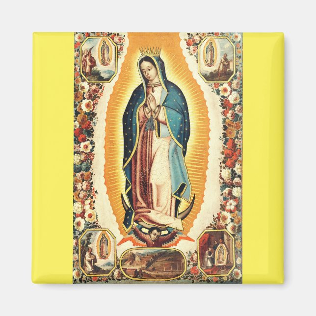 Imán Nuestra Señora De Guadalupe Arte Radiante (Frente)