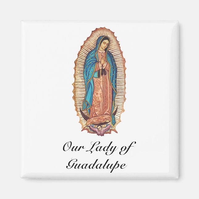 Imán Nuestra Señora de Guadalupe Tilma Milagrosa Arte F (Frente)