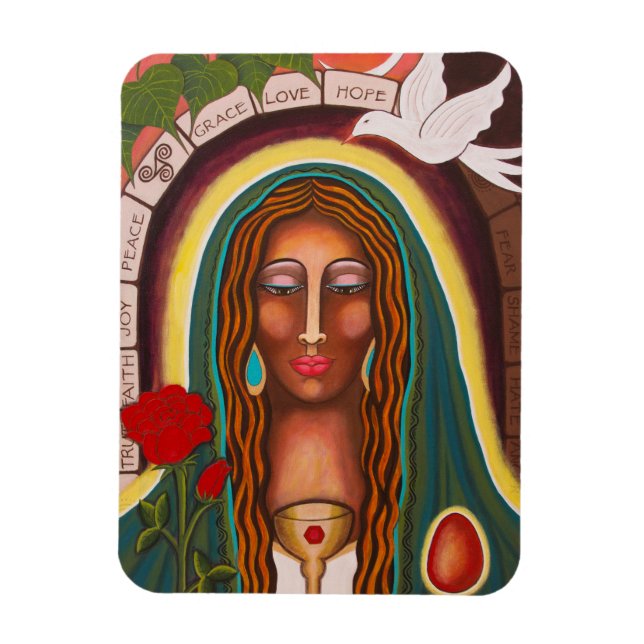 Imán "Nuestra Señora de los Corazones Curadores" (Vertical)