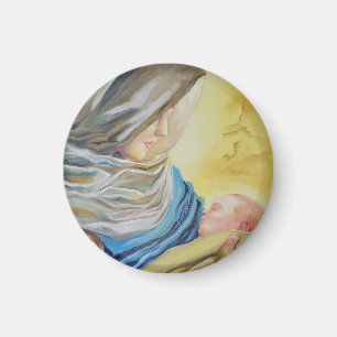 Imán Nuestra Señora del Silencio agarrando al bebé Jesú