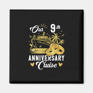 Imán Nuestro 9º Aniversario Crucero Dorado Vacaciones P