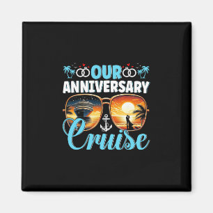 Imán Nuestro aniversario parejas crucero diseño crucero