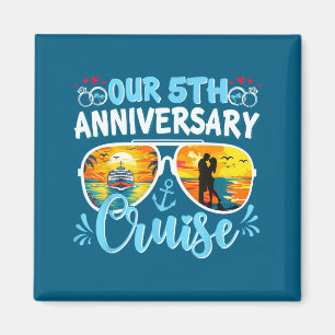 Imán Nuestro crucero de aniversario número 5 para parej