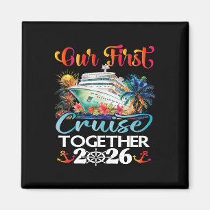 Imán Nuestro Primer Crucero 2026 Juntos Cute Pareja a J