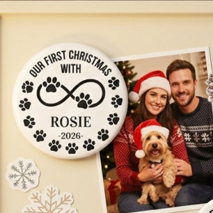 Imán Nuestro Primer Navidad Personalizado Huella de Pat