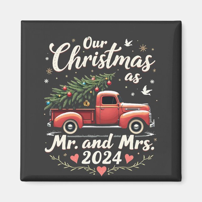 Imán Nuestros Navidades como Sr. y Sra. 2024 Parejas co (Frente)