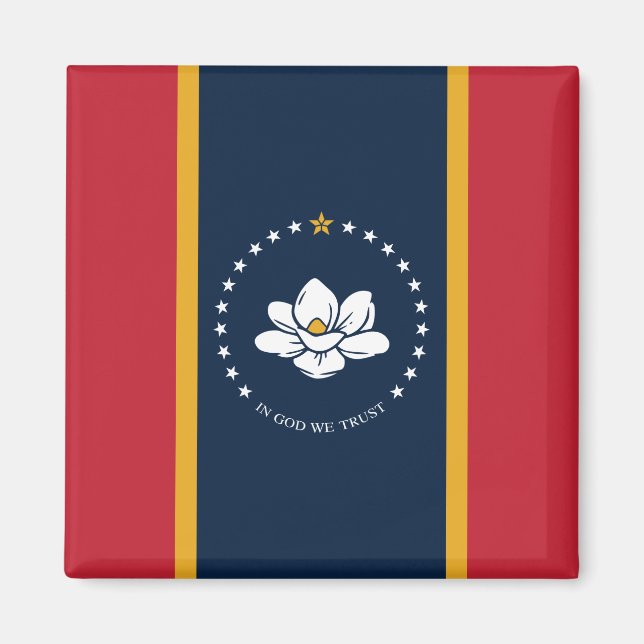 Imán Nueva bandera de estado de Mississipi (Frente)