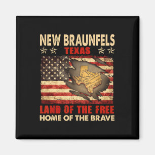 Imán Nueva Braunfels Texas EE. UU. Bandera 4 De Julio