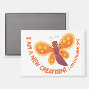 Imán Nueva creación mariposa linda dibujo bíblico verso