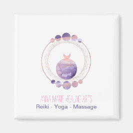 Imán Nueva era Rosa Oro Púrpura Geometría Sagrada Rosa