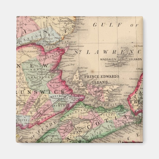 Imán Nueva Escocia, Nueva Brunswick, Mapa de Mitchell (Frente)