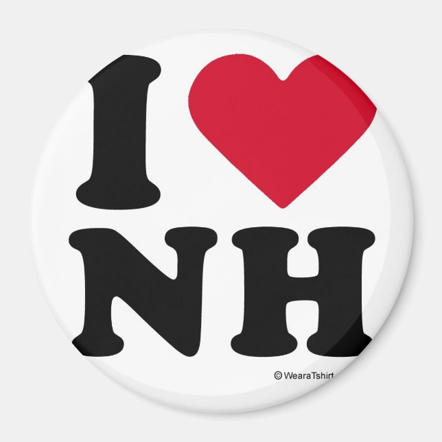 IMÁN NUEVA HAMPSHIRE - "ME ENCANTA NH" "ME ENCANTA LA N (Frente)