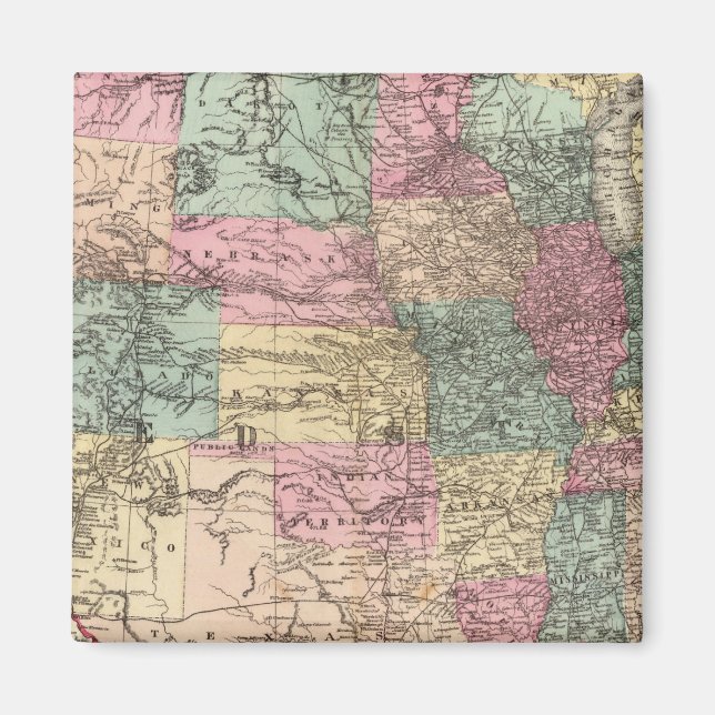 Imán Nueva hoja de ruta ferroviaria de los Estados Unid (Frente)