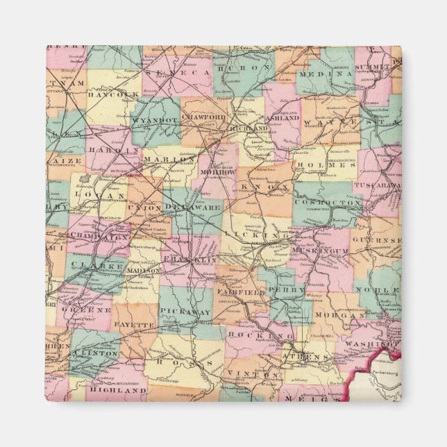 Imán Nueva hoja de ruta ferroviaria del Estado de Ohio (Frente)