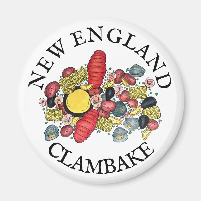 Imán Nueva Inglaterra Clama Clambake de langosta Clamba (Frente)