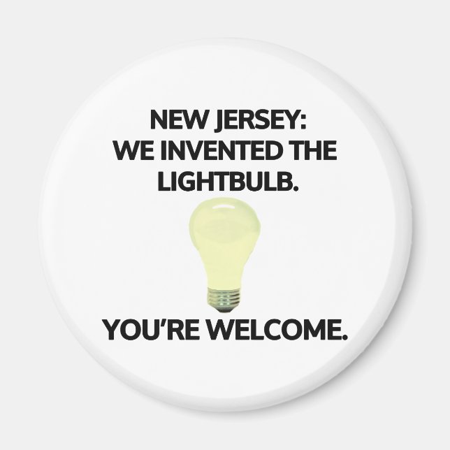 Imán Nueva Jersey: Inventamos la bombilla. (Frente)